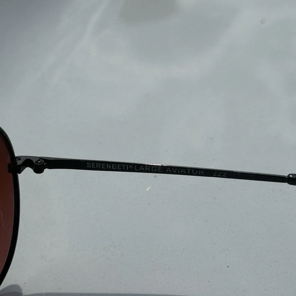 Vintage SERENGETI DRIVERS LARGE AVIATOR 5222 Black Metal Sunglasses JAPAN